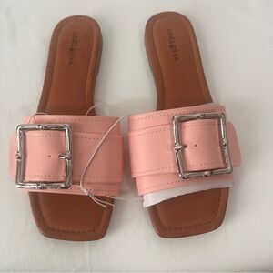 Indigo rd Women’s Pink Summer Sandals with Decorative Buckle, Size 7 1/2 M, New